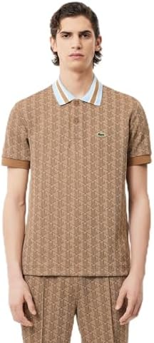 LACOSTE モノグラムジャガードポロシャツ　ブラウン 楽天市場】ラコステ LACOSTE モノグラム ジャカード ポロシャツ